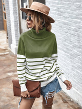 Women's Striped Color Matching Sweater