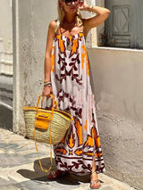 Amsoin Printed Loose Cami Maxi Dress