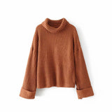 Amsoin Leisure High-Collar Sweater