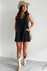 Luck And Love Pocket Denim Sleeveless Romper