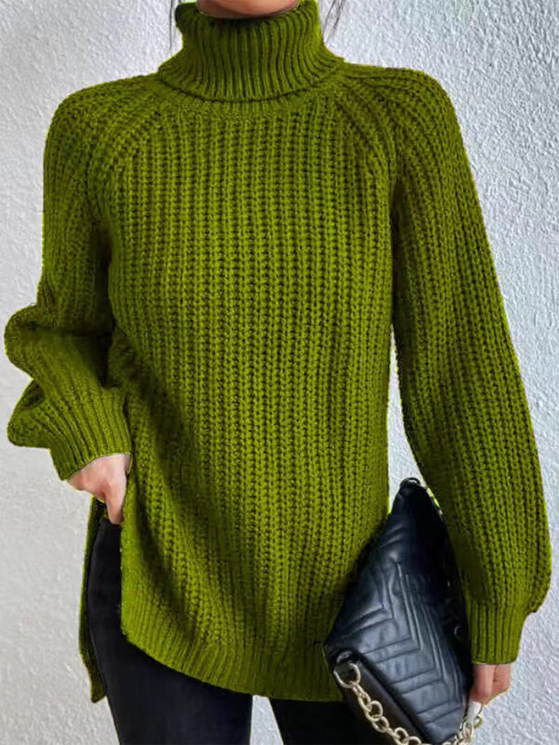 Turtleneck Rib-Knit Sweater