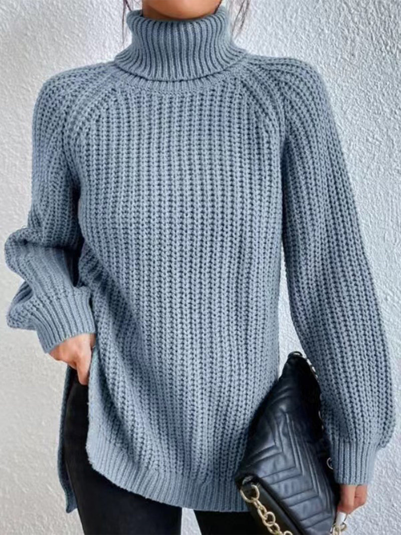 Turtleneck Rib-Knit Sweater