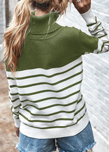 Women's Striped Color Matching Sweater