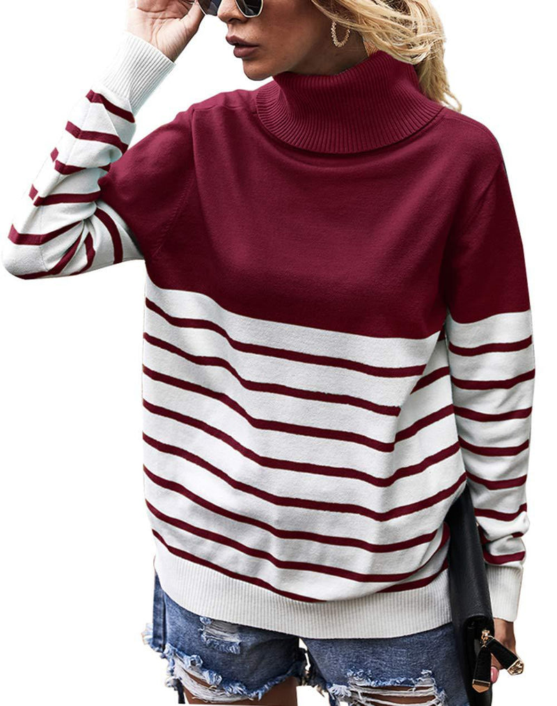 Women's Striped Color Matching Sweater