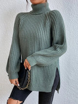 Turtleneck Rib-Knit Sweater