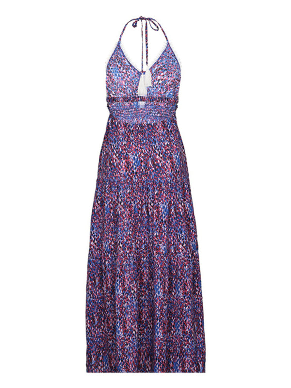 New printed holiday style suspender dress-[Adult]-[Female]-2022 Online Blue Zone Planet