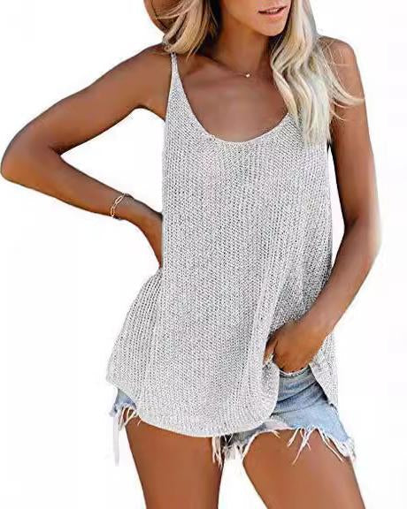 Amsoin Knit Crew Neck Vest Cami