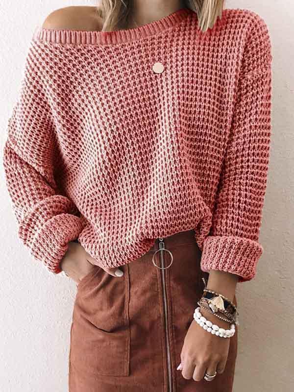 Amsoin Loose Hollow Sweater