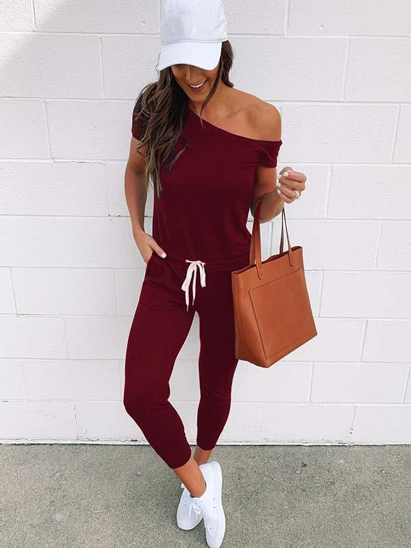 Amsoin One Shoulder Jumpsuit