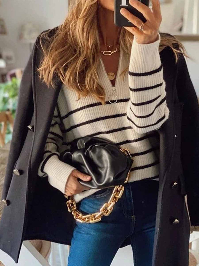 Amsoin Striped Pullover Jumper