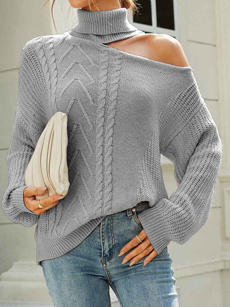 Amsoin Sexy Drop-Shoulder Pullover Sweater