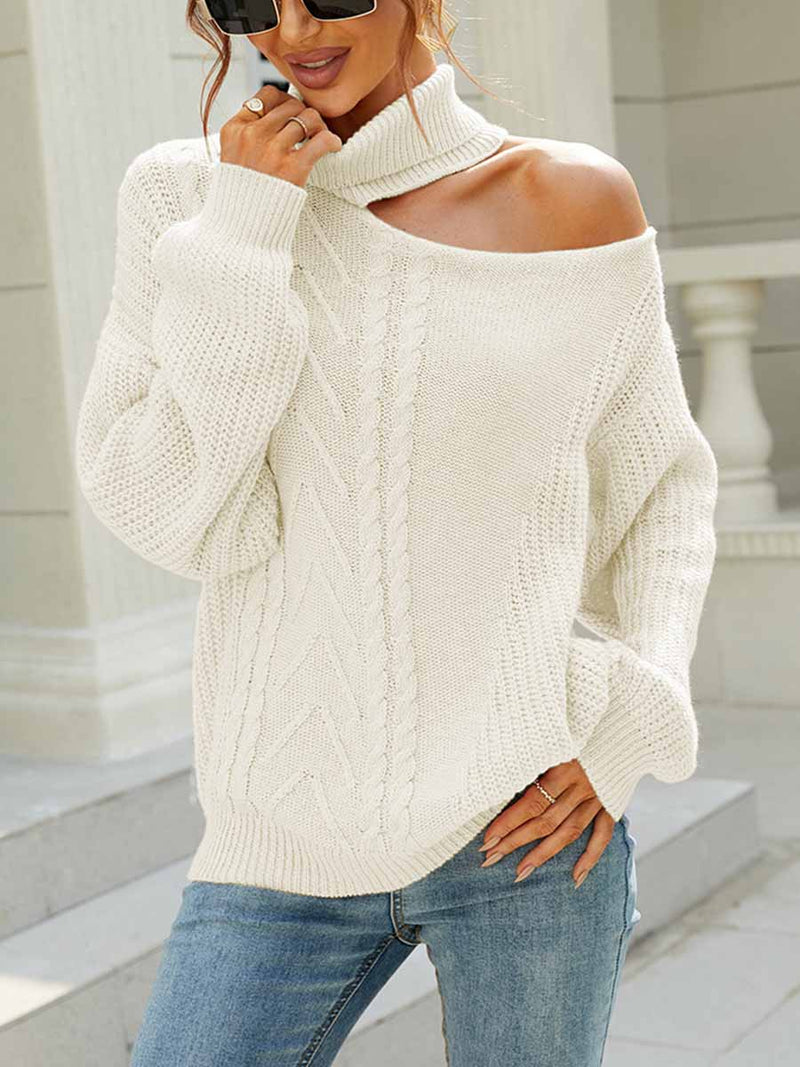 Amsoin Sexy Drop-Shoulder Pullover Sweater