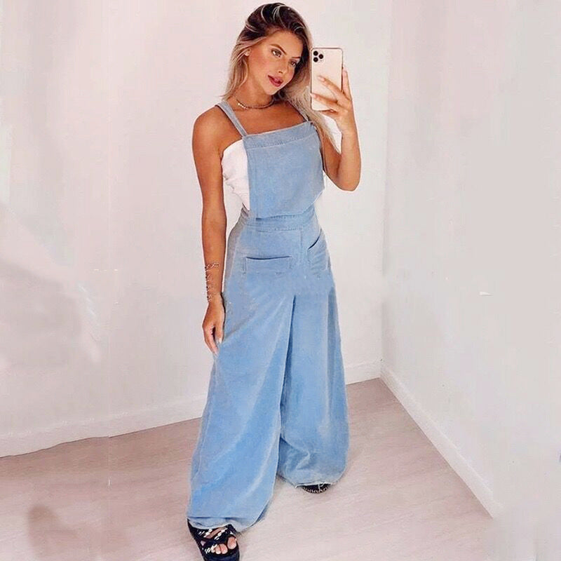 Amsoin Sling Baggy Wide Legs Jumpsuit