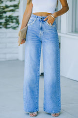 Amsoin High Waist Boot Cut Denim Jeans