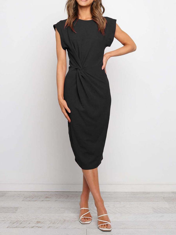 Amsoin Twist Knot Midi Dress