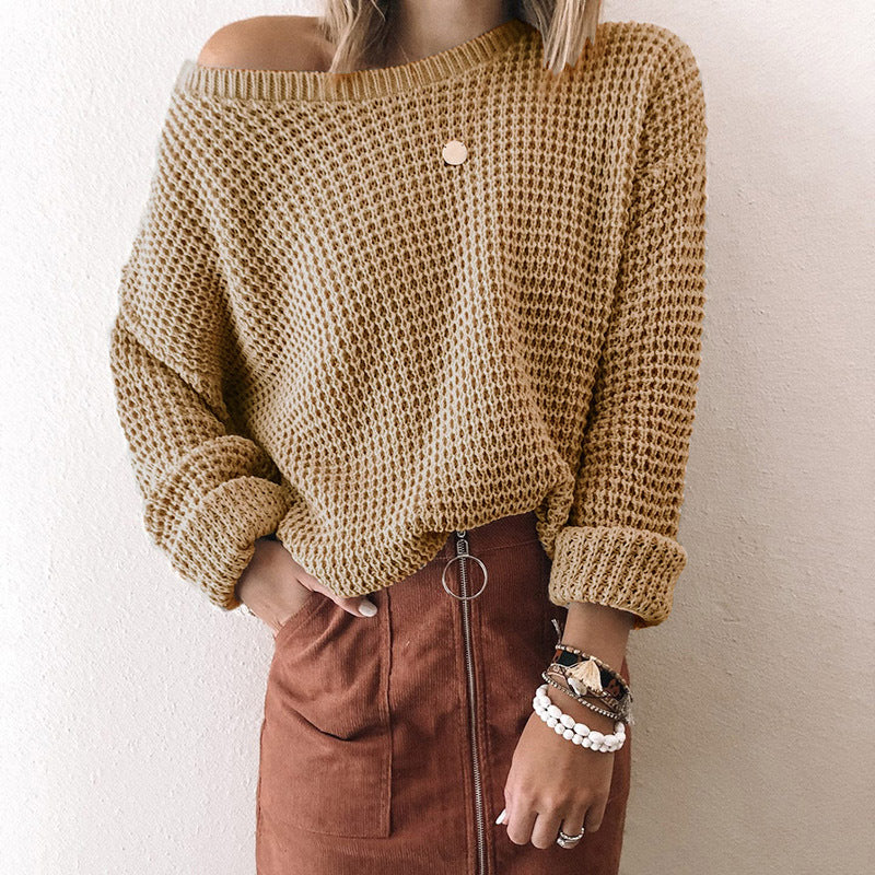 Amsoin Loose Hollow Sweater