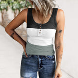 Amsoin Colorblock Gradient Sleeveless Tank Top