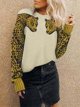 Amsoin Double Leopard Kitt Sweater