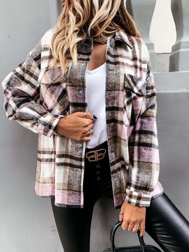 Amsoin Cider Plaid Jacket