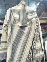 Amsoin Striped Shawl Sweater