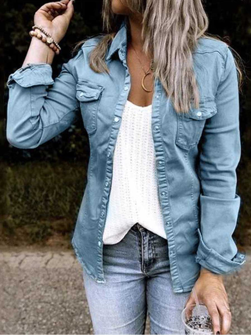 Amsoin Trendy Denim Tops