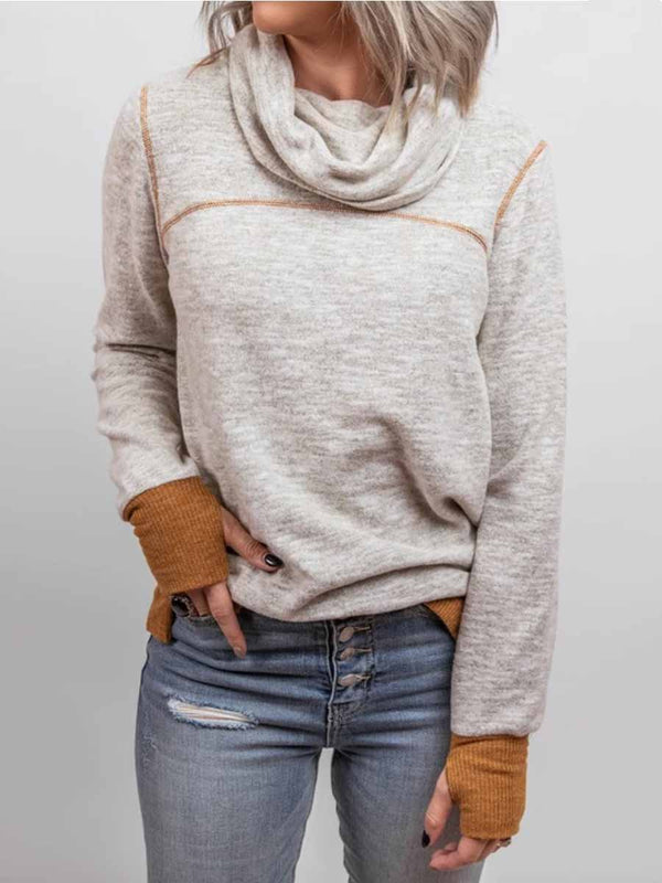 Amsoin Piled Collar Sweatshirt