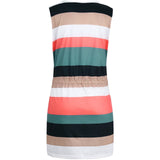 Amsoin Striped Drawstring Vest Dress