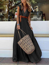 Amsoin High Waist Maxi Dress