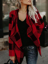 Amsoin Casual Plaid Coat