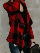 Amsoin Casual Plaid Coat