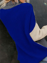 Amsoin Stitching Turtleneck Sweater