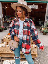 Amsoin Street Fashion Style Plaid Coat