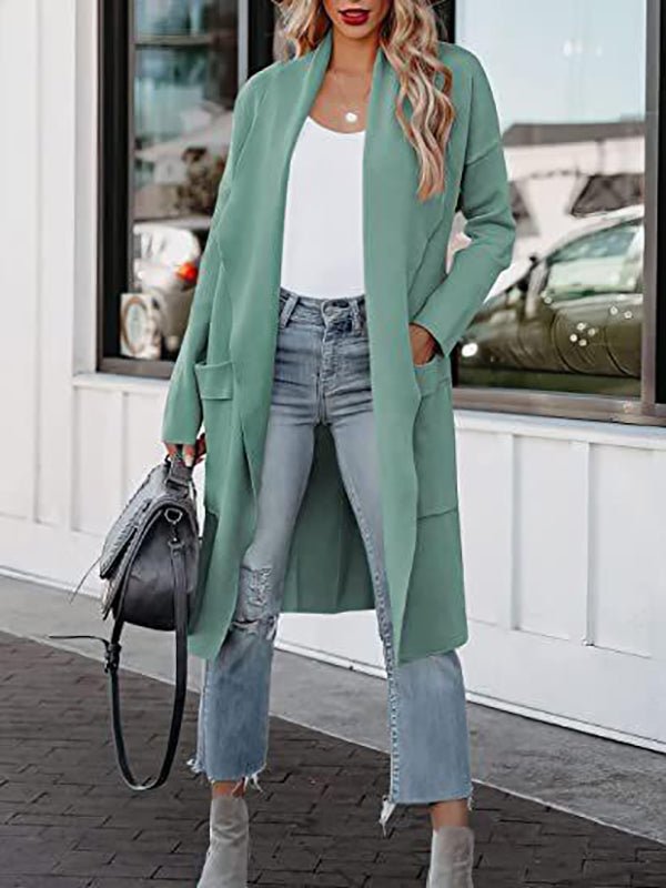 Women's Coats Casual Lapel Pocket Long Wool Coat - Coats - Instastyled | Online Fashion Free Shipping Clothing, Dresses, Tops, Shoes - 05/11/2022 - 40-50 - COA2211051459