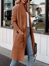 Women's Coats Casual Lapel Pocket Long Wool Coat - Coats - Instastyled | Online Fashion Free Shipping Clothing, Dresses, Tops, Shoes - 05/11/2022 - 40-50 - COA2211051459