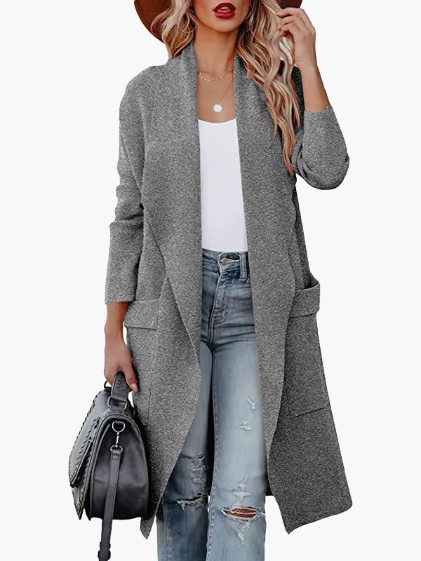 Women's Coats Casual Lapel Pocket Long Wool Coat - Coats - Instastyled | Online Fashion Free Shipping Clothing, Dresses, Tops, Shoes - 05/11/2022 - 40-50 - COA2211051459